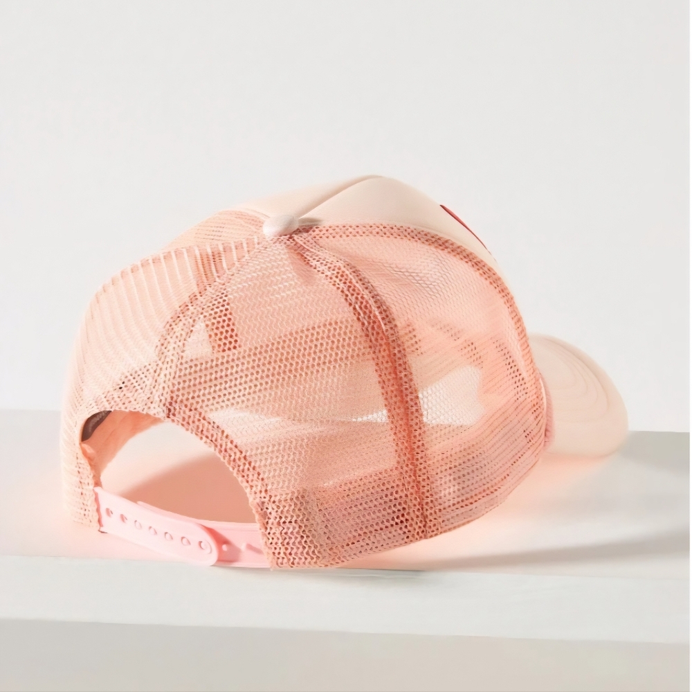 Anthropologie Meet Me at the Beach Pink and Peach Colorway Trucker Hat NWT - Picture 3 of 6